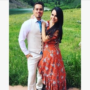 Flowy Over the shoulder Hi Low Maxi Dress